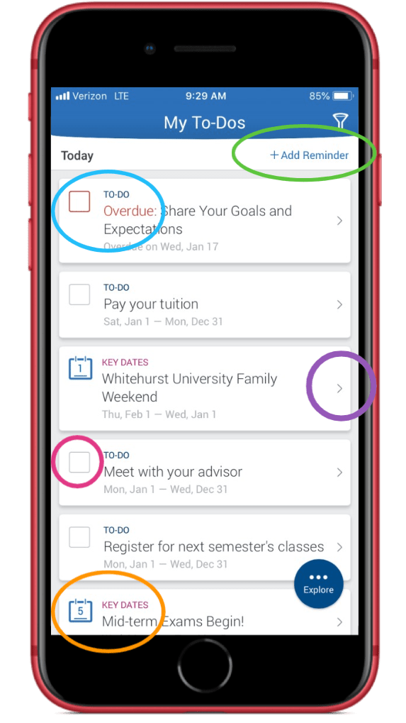 Example To-Do mobile page